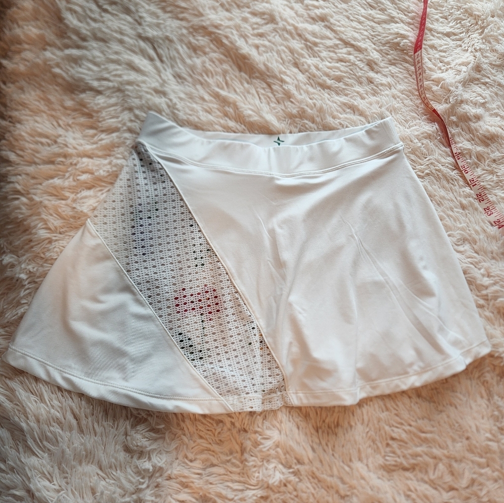 White Women's Skirt with Mesh Detail
